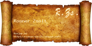 Rosner Zsolt névjegykártya